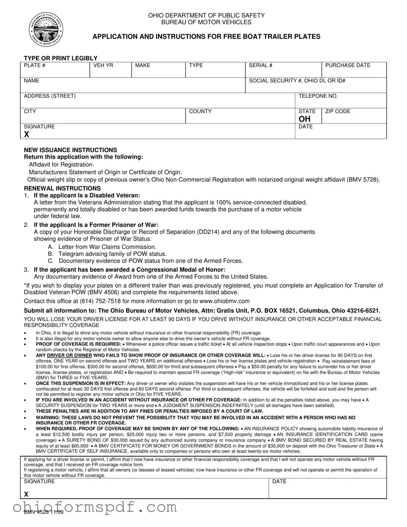 Blank Bmv 4526 Ohio Template