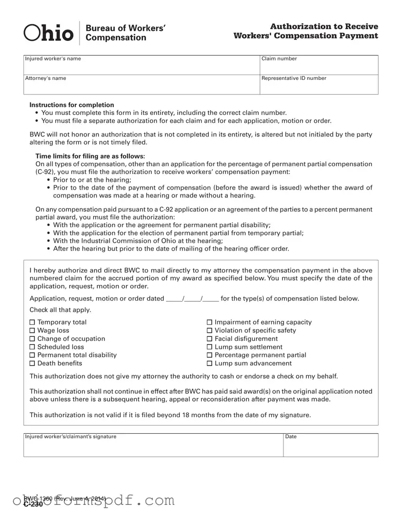 Blank C 230 Ohio Template
