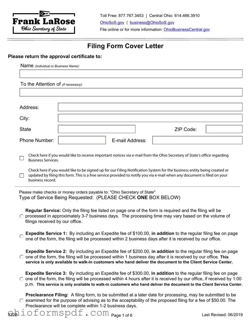 Blank Ohio 532B Template