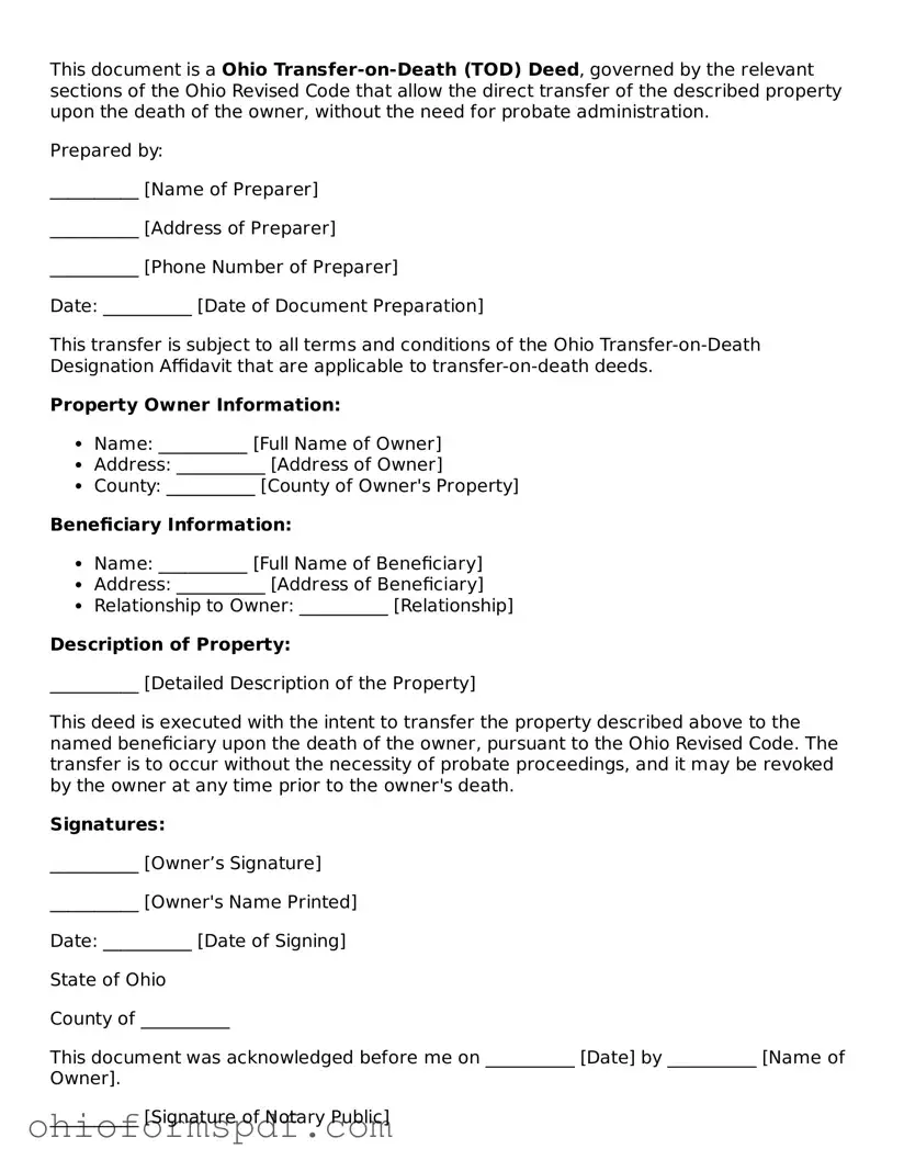 Blank Ohio Transfer-on-Death Deed Form