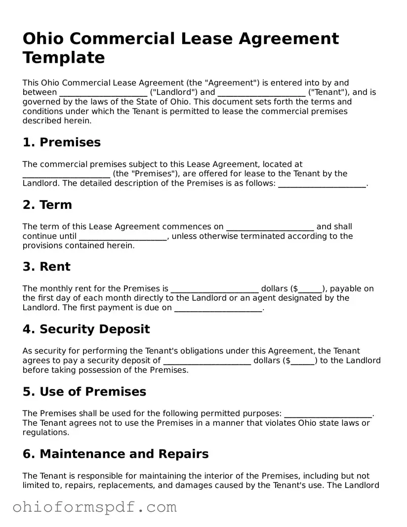 Blank Ohio Commercial Lease Agreement Form