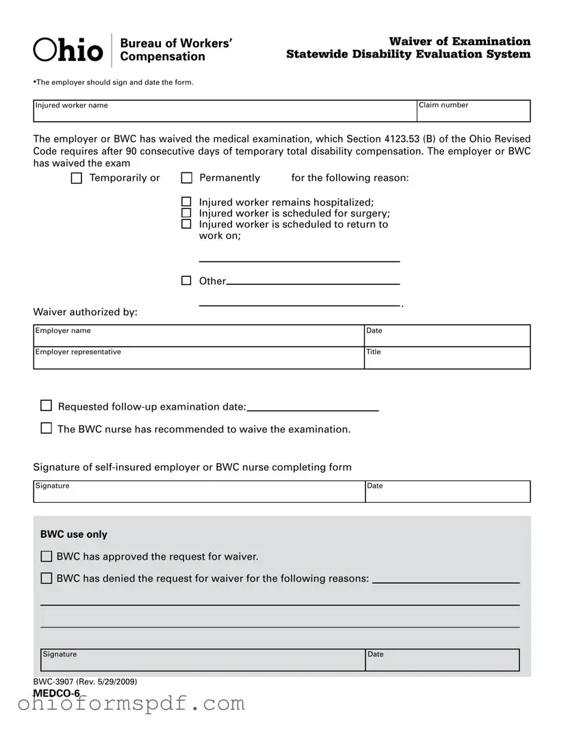 Blank Ohio Bwc 3907 Template
