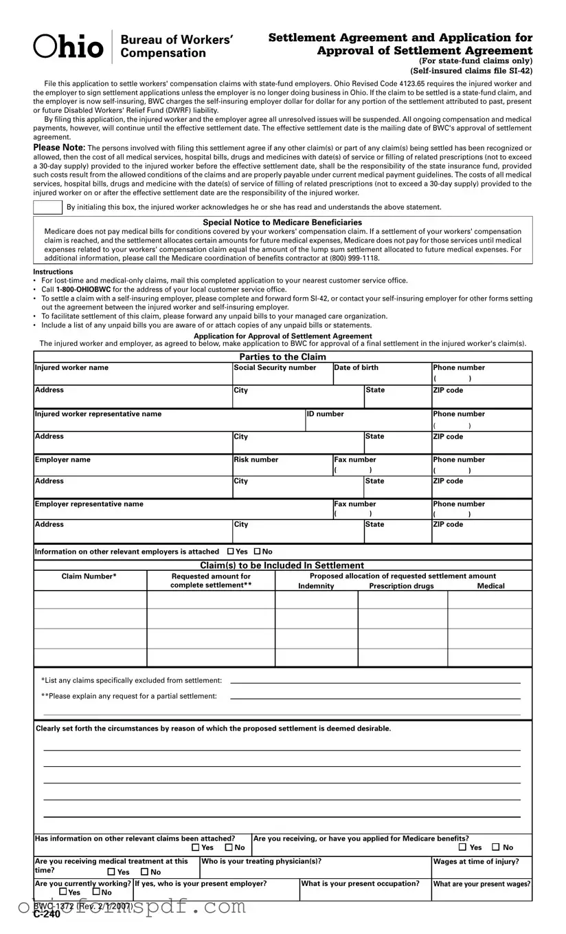 Blank Ohio C 240 Template