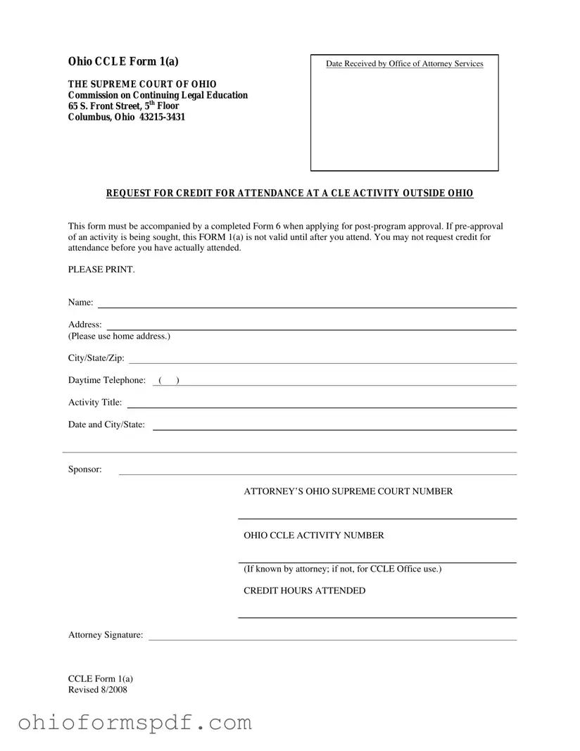 Blank Ohio Ccle 1 A Template