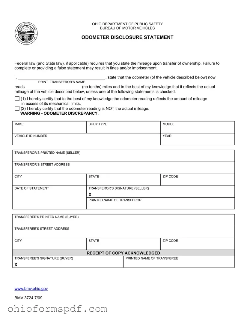 Blank Ohio Department Of Public Safety Template