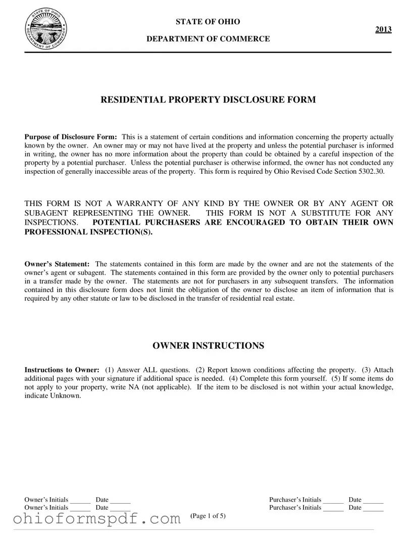 Blank Ohio Disclosure Template