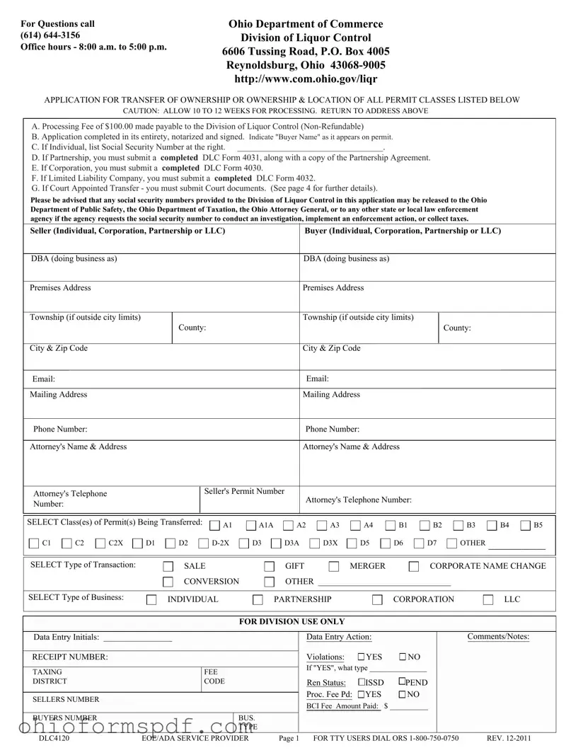 Blank Ohio Dlc4120 Template
