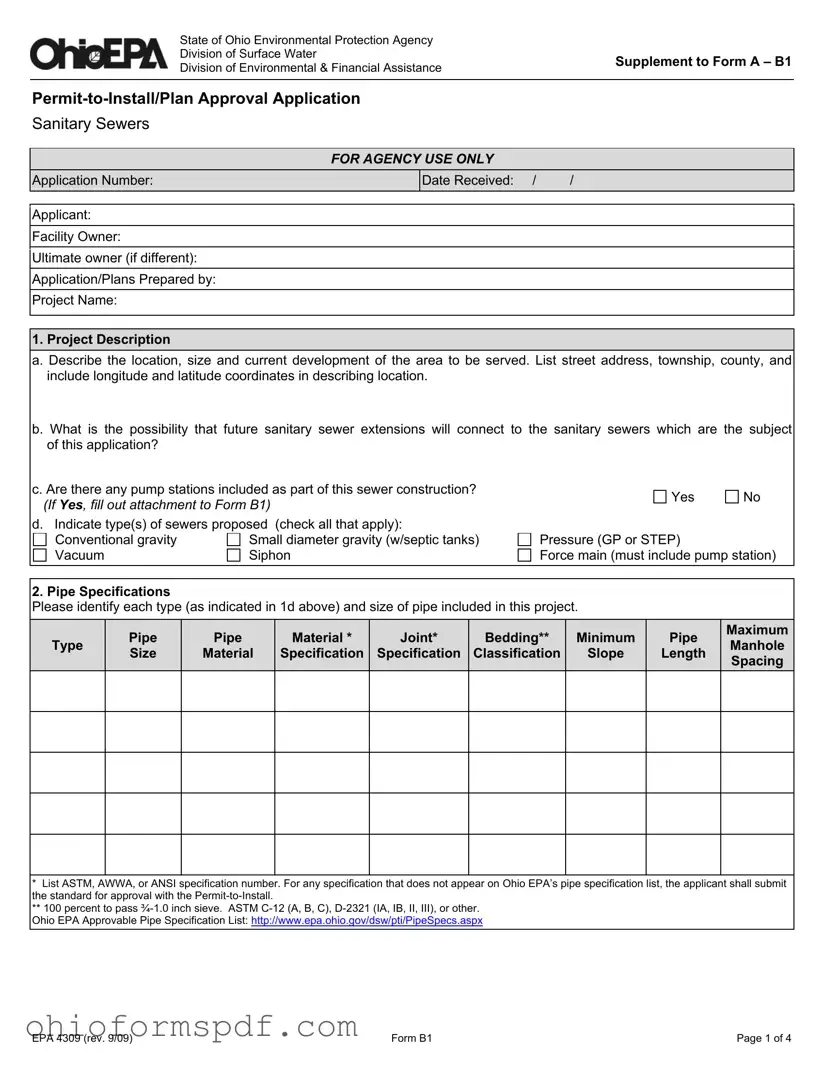 Blank Ohio Epa 4309 Template