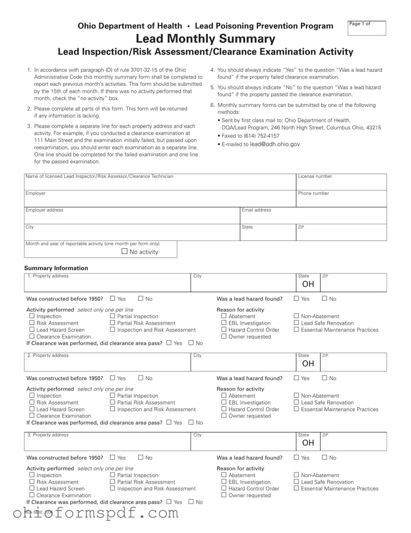 Blank Ohio Hea 5802 Template