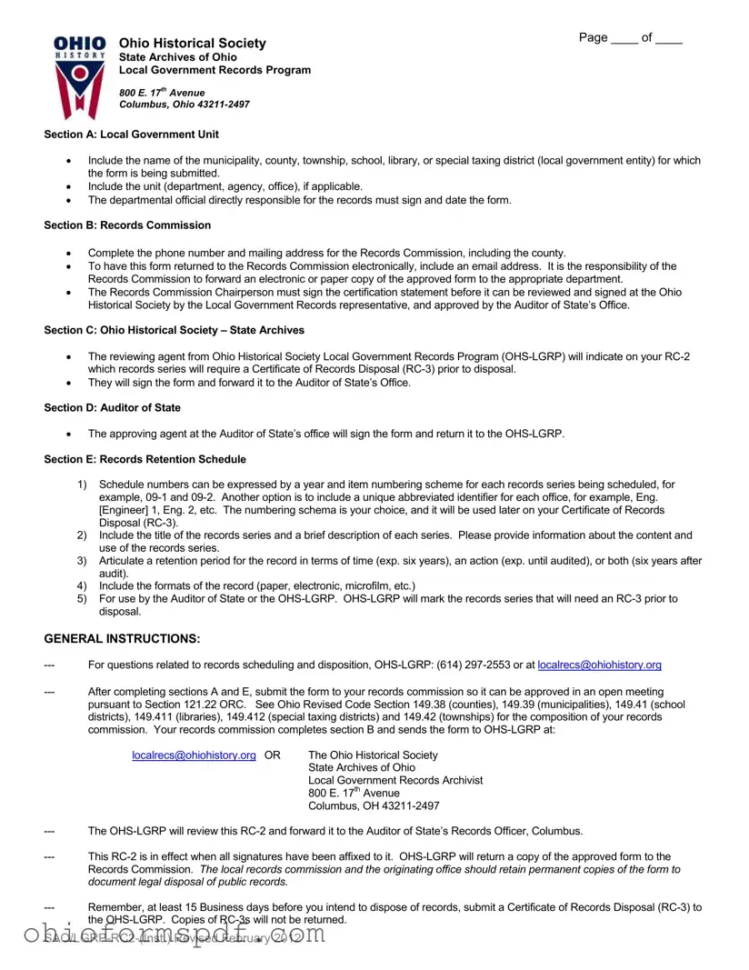 Blank Ohio Historical Society Template