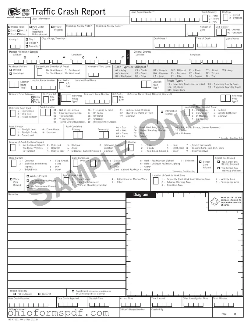 Blank Ohio Hsy7001 Template