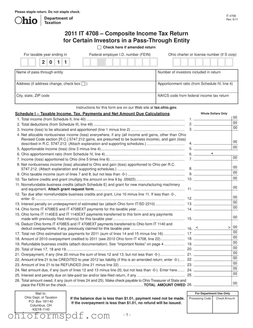 Blank Ohio It 4708 Template