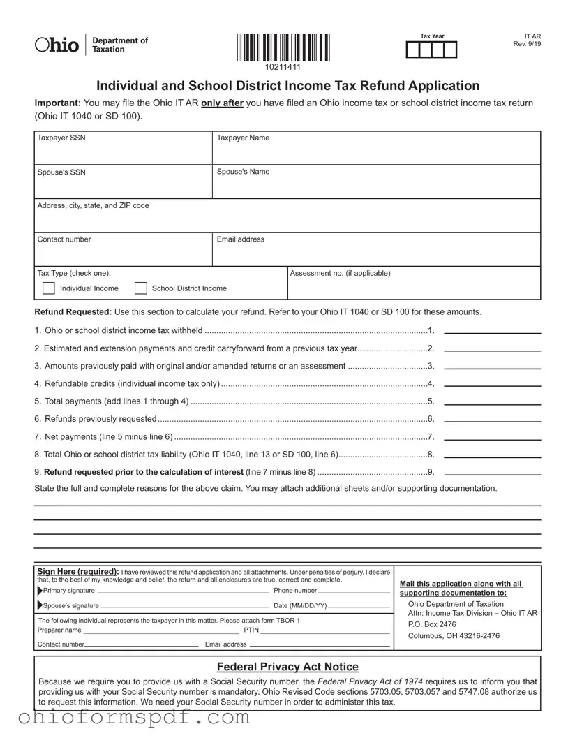 Blank Ohio It Ar Template