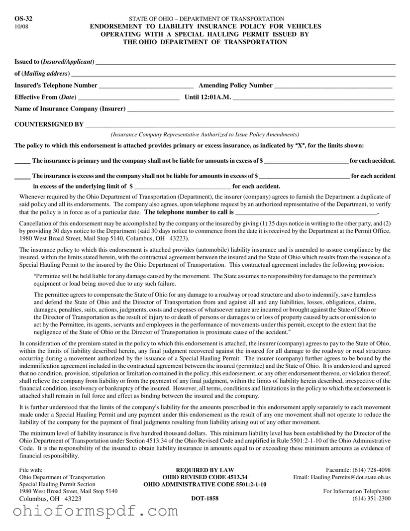 Blank Ohio Os 32 Template