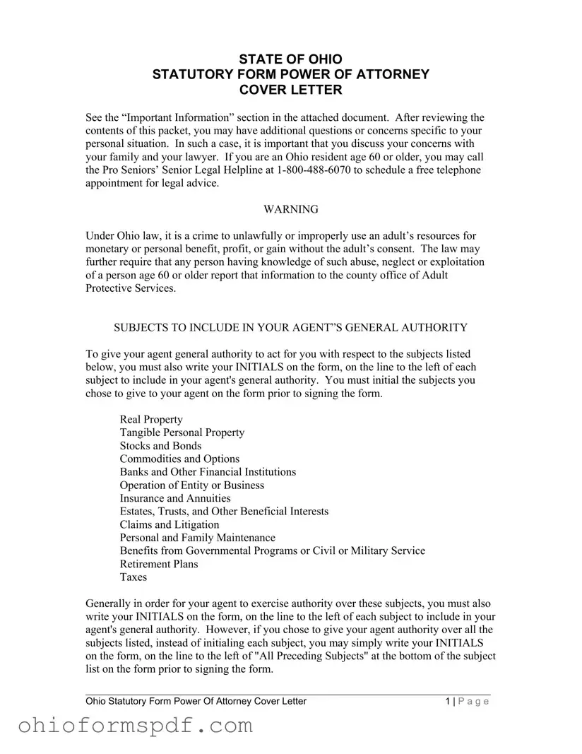 Blank Ohio Power Statutory Template
