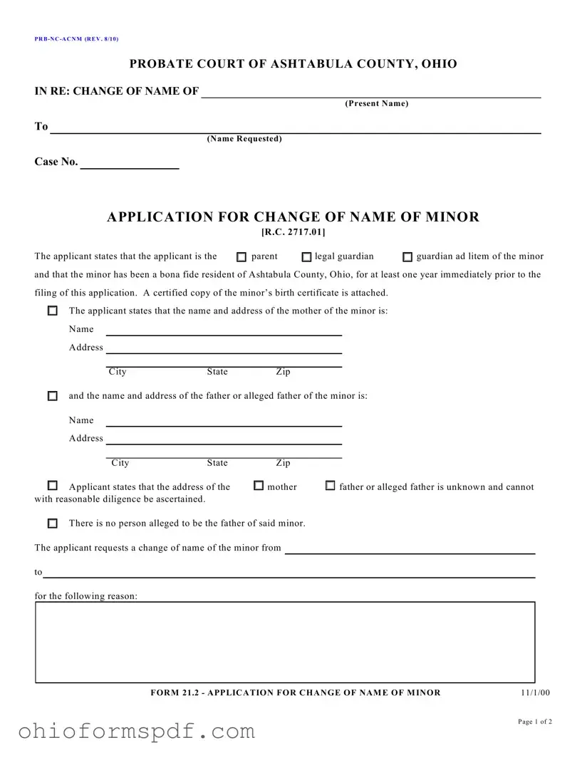 Blank Ohio Prb Nc Acnm Template