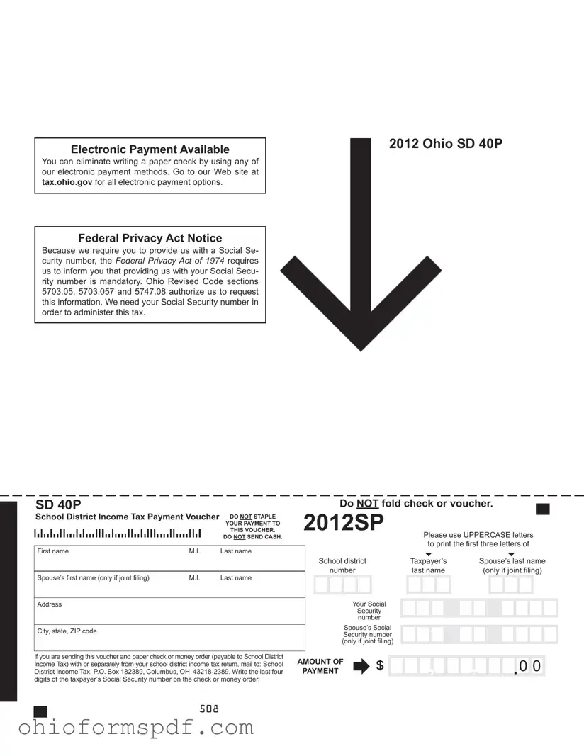 Blank Ohio Sd 40P Template