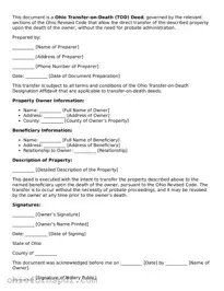 Blank Ohio Transfer-on-Death Deed Form