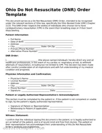 Blank Ohio Do Not Resuscitate Order Form