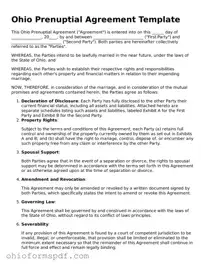 Blank Ohio Prenuptial Agreement Form