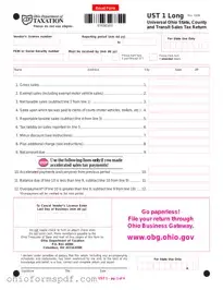 Blank Ohio Sales Tax Ust 1 Template